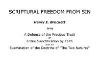 Scriptural Freedom from Sin. Henry Brockett